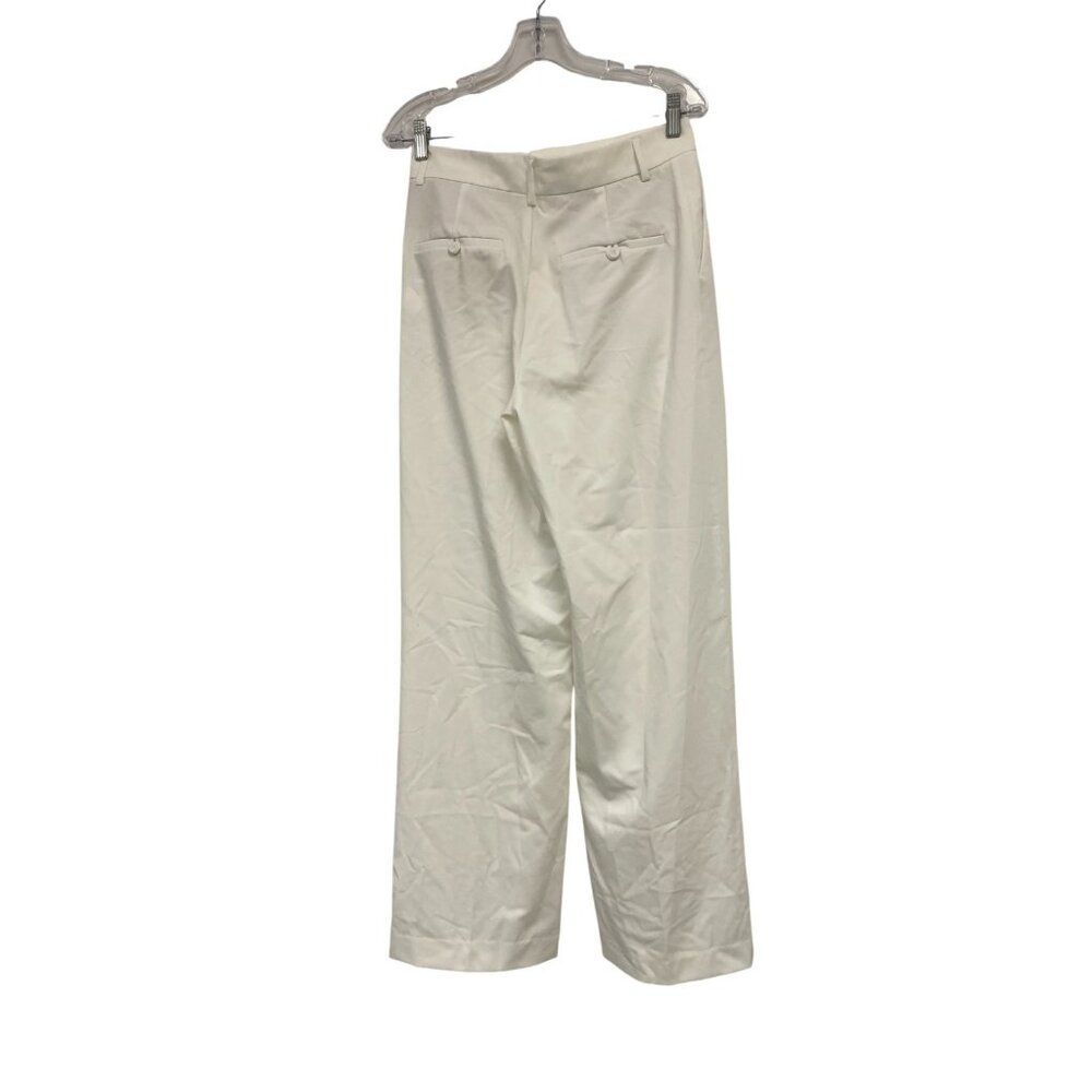 Zara Womens Dress Pants Small S White Pleated High Rise Trousers 8338/512 NWT - Picture 4 of 12